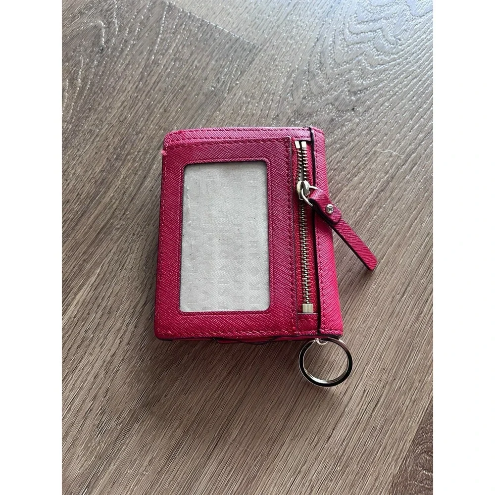 Kate Spade Red Saffiano Compact Wallet Card Holder